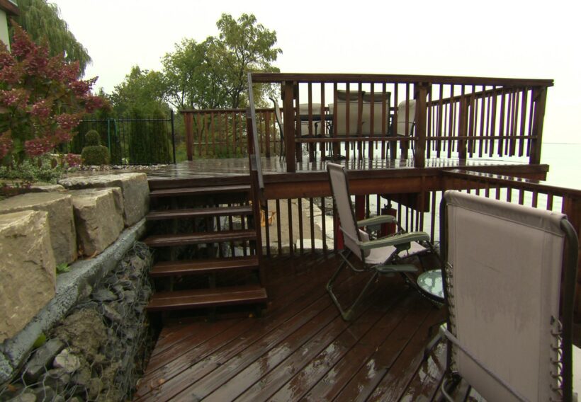 The waterfront deck before